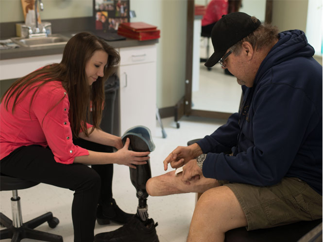 This Is A Photo Of A Prosthetic Leg Adjustment At O&P Labs