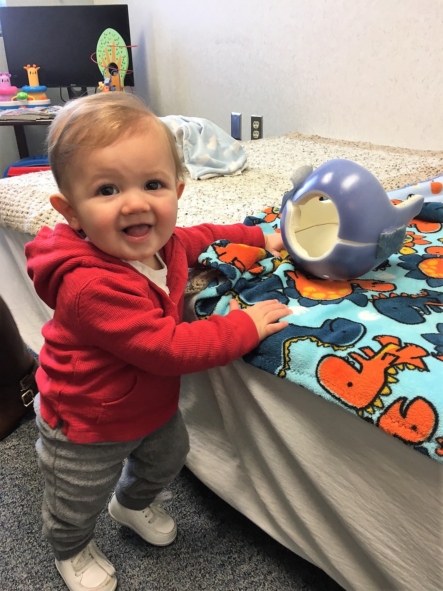 This Is A Photo Of A Child With His New Cranial Remodelling Helmet.